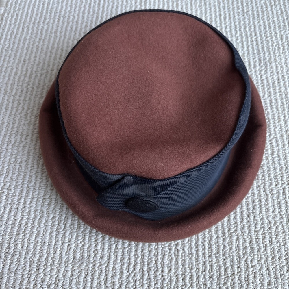 VTG Toucan Collection New York  Brown Wool Felt Bucket Hat